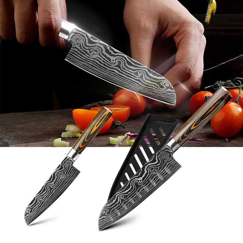 Laser Pattern Knife Fruit Knife Chef Knife Slicing Knife - Minihomy