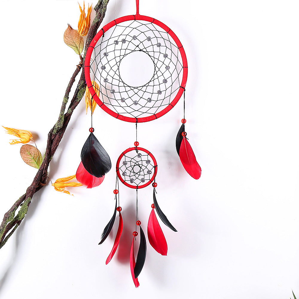 Indian Style Dream Catcher Feather Pendant Handmade Crafts - Minihomy