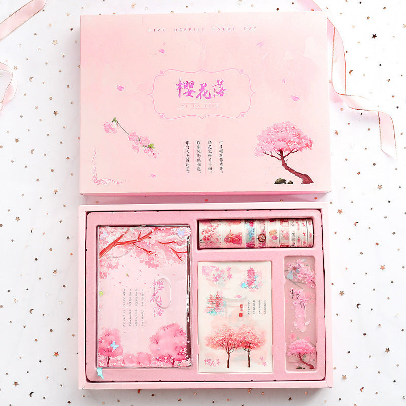 Cute Creative Cherry Blossom Hand Ledger Gift Box Set - Minihomy