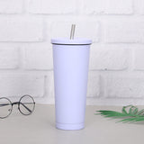 Creative Coffee Cup with Stainless Steel Straw Cup