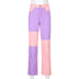 Contrasting Stitching High-rise Straight-leg Jeans Women - Minihomy