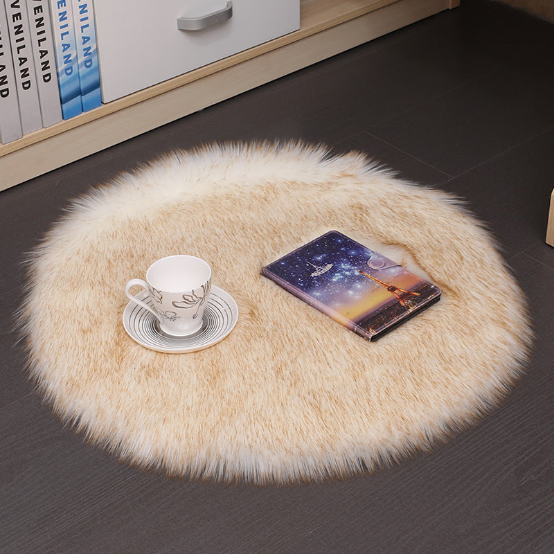 Hair Plush Carpet Floor Mats Household Floor Mats  Wool Round Bedroom Carpets - Minihomy