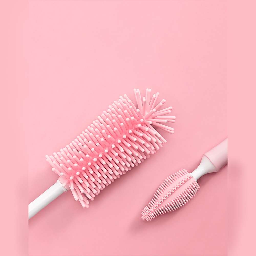 Baby Silicone Baby Bottle Brush Straw Scrubbing Baby Bottle Brush Cleaning - Minihomy