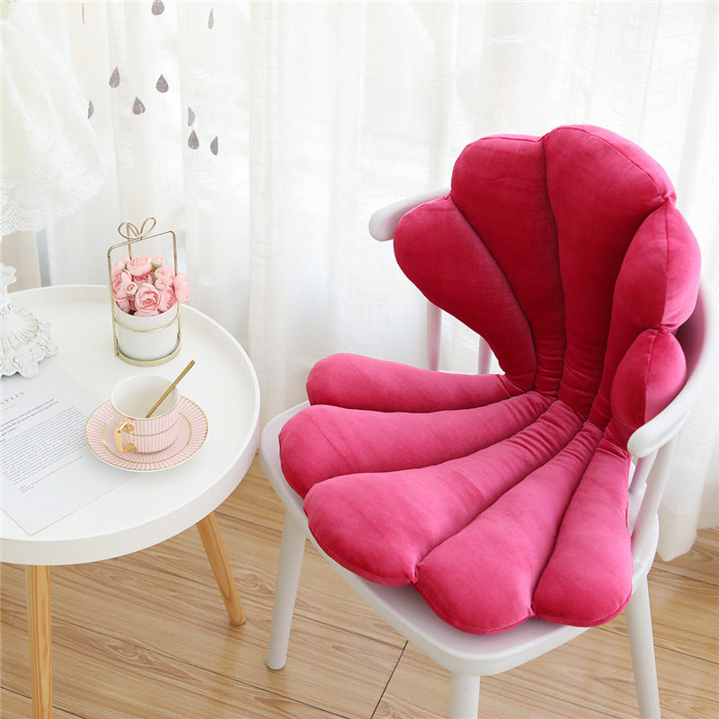 Luxurious Velvet Seal Shell Chair Cushion Unqiue Rose Seat Pillow Upscale Restaurant Chair Decor Girly Room Decorations - Minihomy