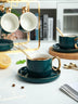 Coffee Cup And Saucer Set Ceramic Cup With Saucer And Spoon Cup Holder Set - Minihomy