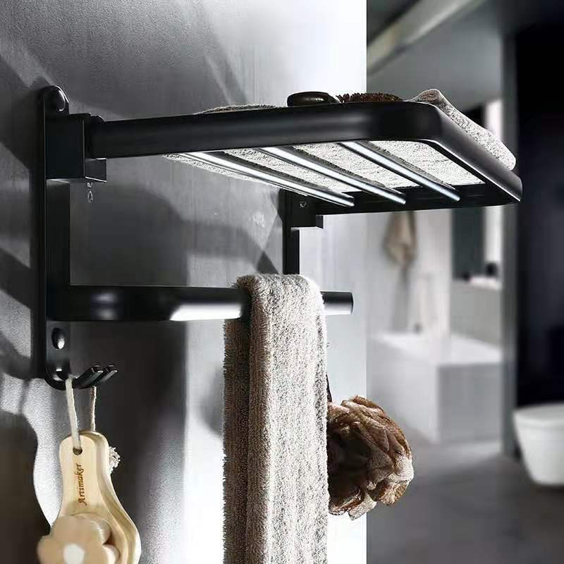 Perforated Space Aluminum Bathroom Folding Shelf Bathroom - Minihomy