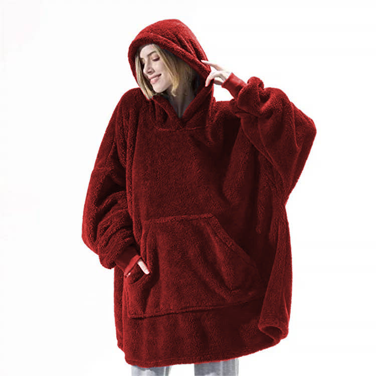 Comfortable Loose Double-Sided Fleece Thicker Wearable Blanket