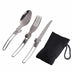 3pcs Set Folding Picnic Traveling Hiking Camping Cutlery Ute - Minihomy