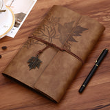 Strap Retro Hand Ledger Discoloration imitation leather Leaf Book