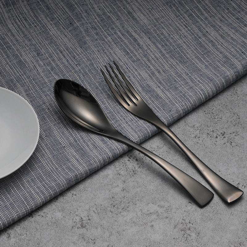 Cutlery Cutlery Stainless Steel Western Tableware Titanium Plated Black Gold - Minihomy