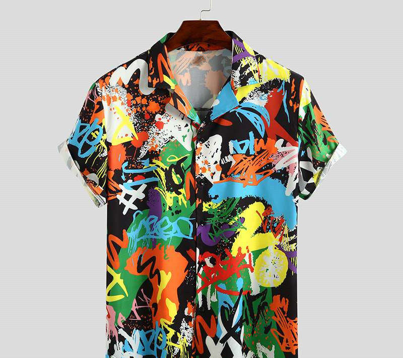 Men's Short Sleeve Printed Shirt Summer Hawaiian Beach Men's Shirt - Minihomy