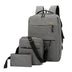 Casual Men's Backpack Three-piece Outdoor Travel Computer Backpack Female School Bag - Minihomy