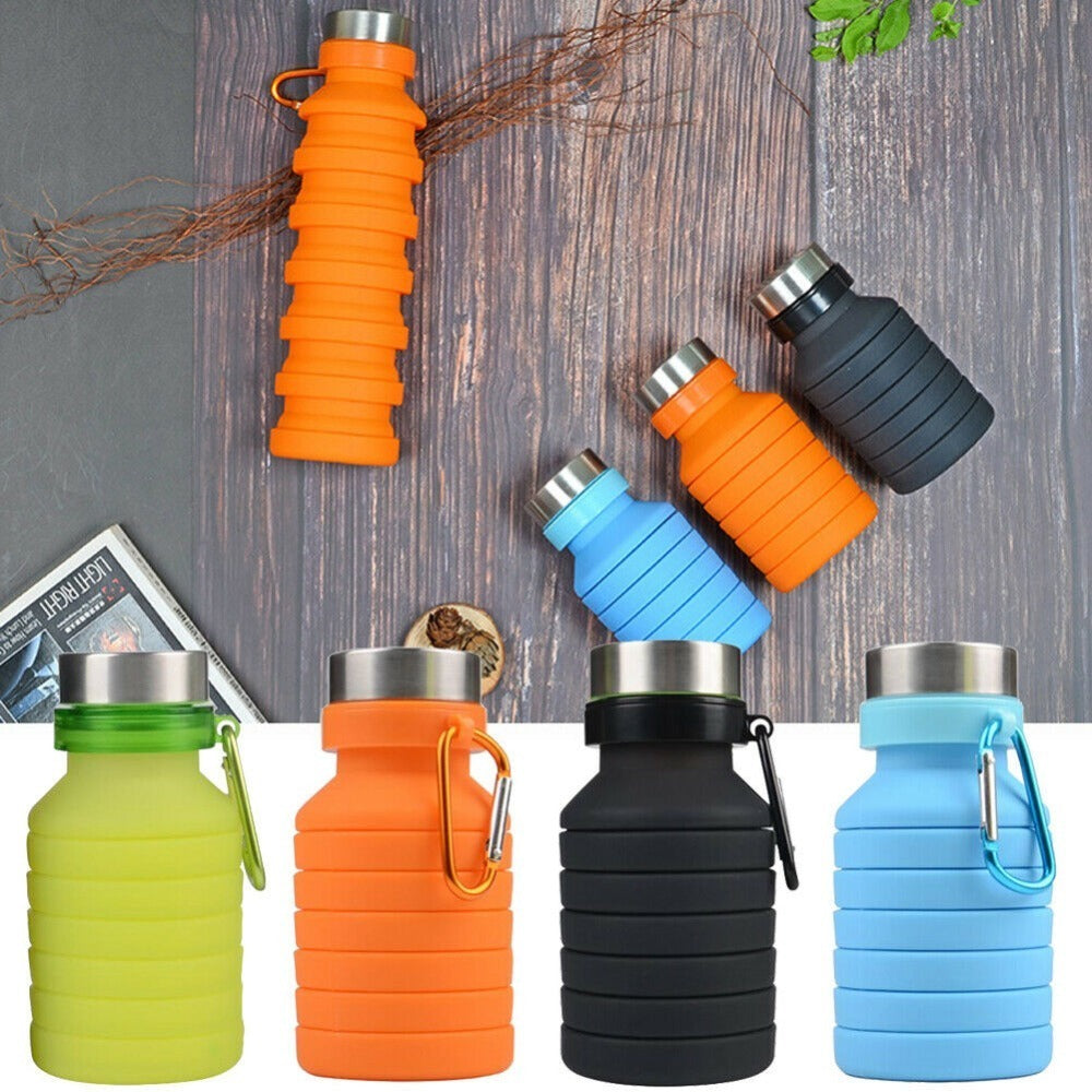 Folding Water Bottle Portable Retractable Silicone Coffee Bottle Outdoor Travel Drinking Sport Drink Kettle