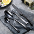 Cutlery Cutlery Stainless Steel Western Tableware Titanium Plated Black Gold - Minihomy