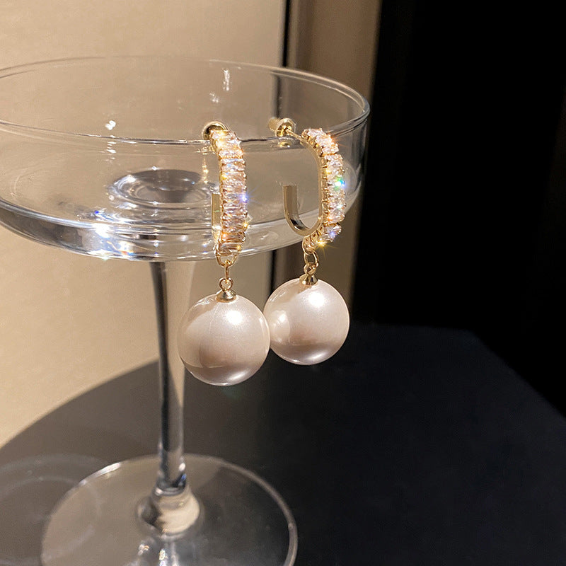 Korean Oversized White Pearl Drop earring