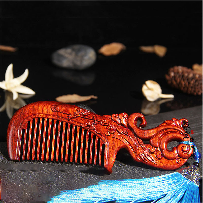 Red Sandalwood Comb Mahogany Angel Wing Comb Whole Wood Comb Can Be Customized Engraving Creative Gifts