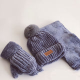 Children's Suit Knitted Hat Scarf Gloves Three-Piece Suit