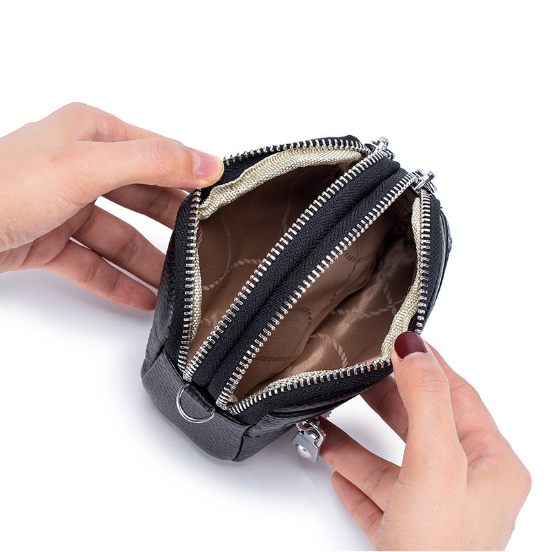 Ladies Mini Double Zipper Multifunctional Coin Purse