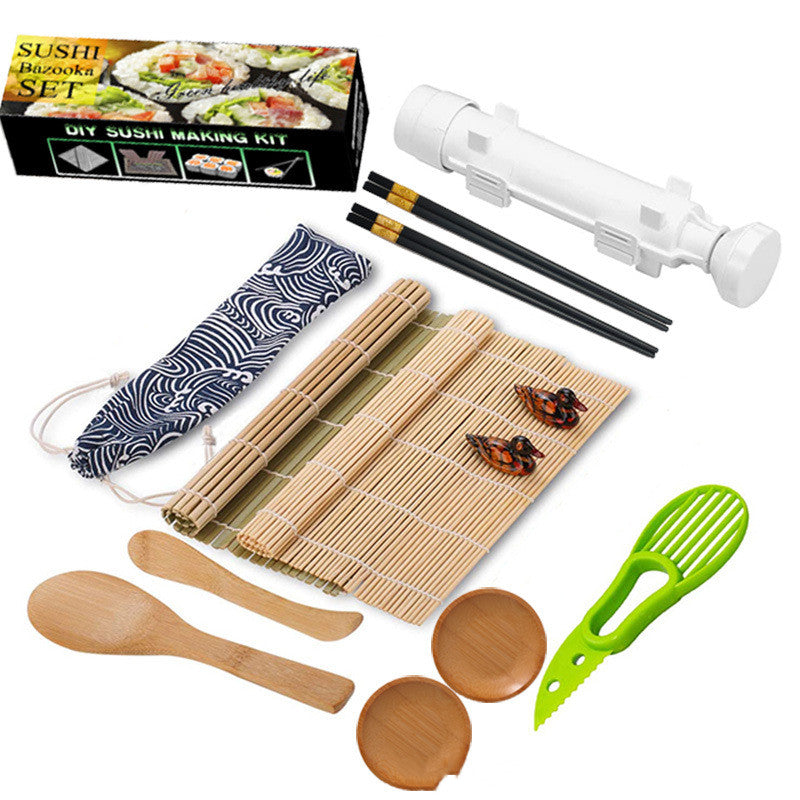 Mould Bamboo Wooden Dish Free Combination Rolling Curtain Rice Spoon Creative Sushi Set - Minihomy