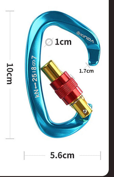 Outdoor Professional Rock Climbing Main Lock Carabiner Small D-shaped Main Lock Outdoor Quick-hanging Buckle Safety Buckle Rock Climbing Equipment