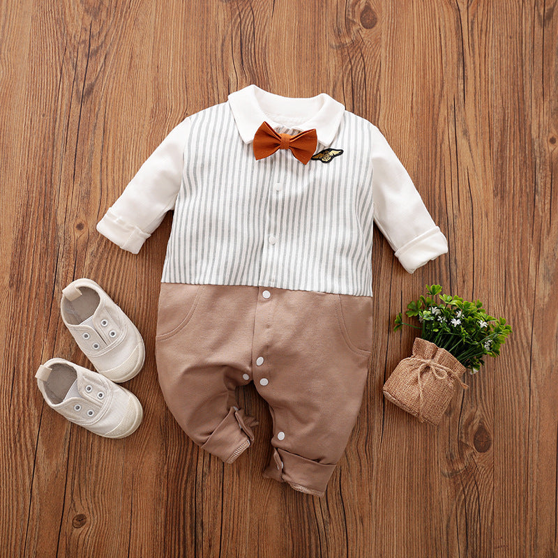 Baby Jumpsuit Spring And Autumn Gentleman Long-Sleeved Baby Clothes - Minihomy