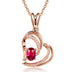 Jin Jiahua Elegant Heart-shaped Ruby Pendant Hollow Love Heart Full of Diamonds Three-dimensional Peach Heart Red Diamond Pendant Clavicle Chain - Minihomy