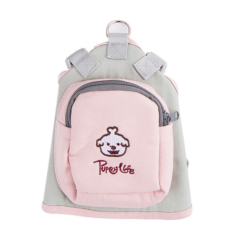 Puppylife Cat Traction Rope Chest Back Type Out Anti-Strike Dog Rope Small Dog Adjustable School Bag