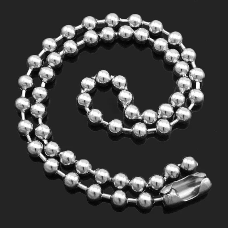 Bead Chain Ball Necklace Women's Necklace Long 40cm-60cm Men's Jewelry Chain Necklace - Minihomy