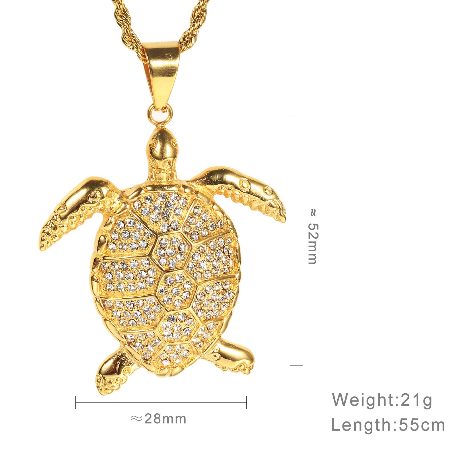 Animal Turtle Pendant Necklace Male Titanium Steel Hip Hop Accessories - Minihomy