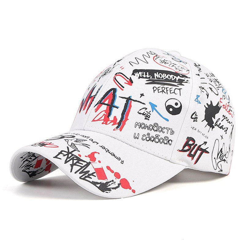 WHAT Graffiti Baseball Cap Hip Hop Tide Caps for Teenagers