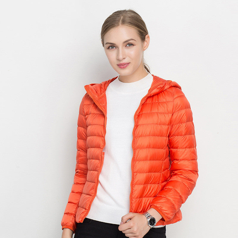 Lightweight Down Jacket Women Short Hooded