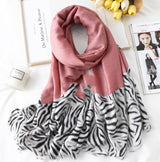 Cotton Scarf Casual Leopard Print Long Gauze Scarf - Minihomy