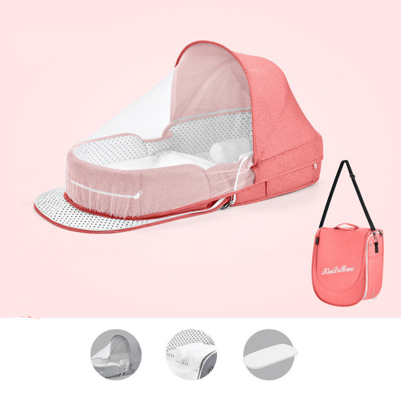 Baby Crib Multifunctional Folding Newborn Nest Toddler Bed Portable Sun Protection Mosquito Net Infant Camping Bed Travel Cot - Minihomy