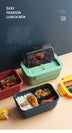 Microwave Japanese-style Portable Plastic Three-compartment Lunch Box Student Lunch Box Wholesale Custom