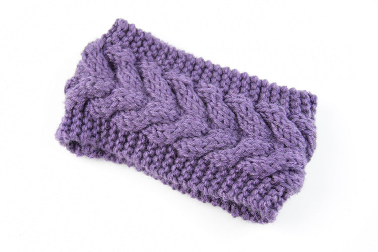 Acrylic Thick Wool Knitted Headband Diagonally Crossed Hair Accessories For Women