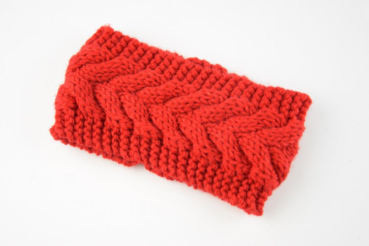 Acrylic Thick Wool Knitted Headband Diagonally Crossed Hair Accessories For Women