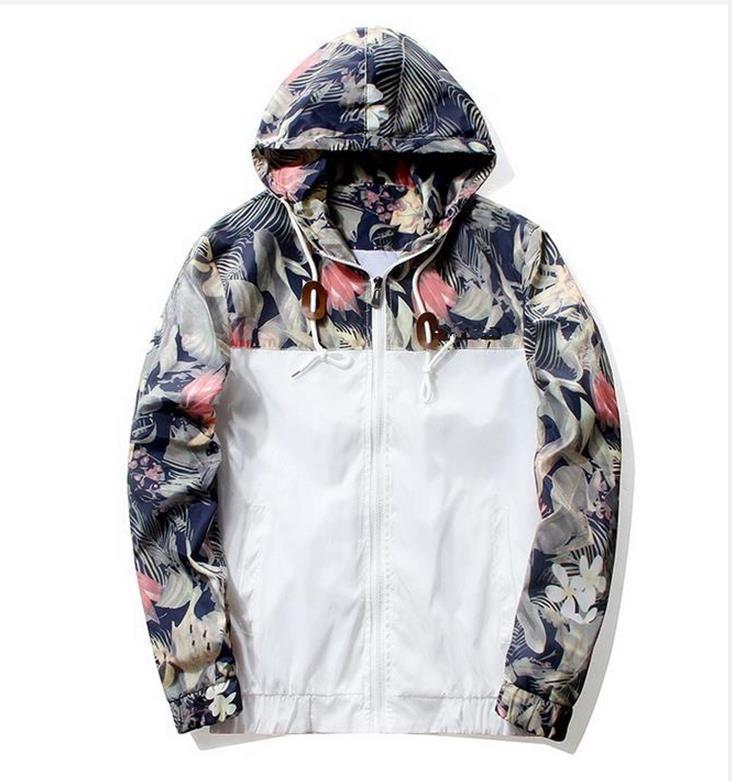 Men's Printed Casual Contrast Sports Hooded Camouflage Jacket - Minihomy