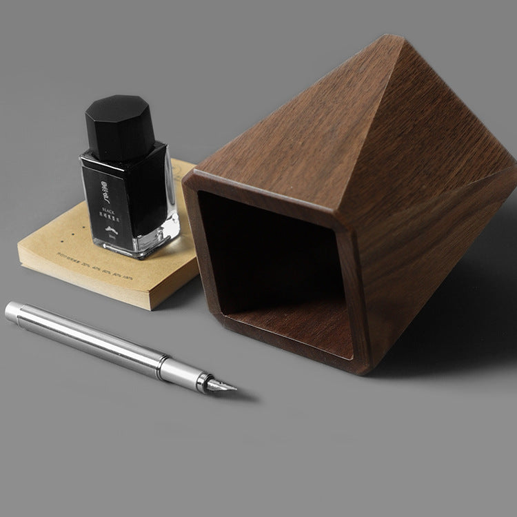 Wooden Pen Holder Desk Storage Box