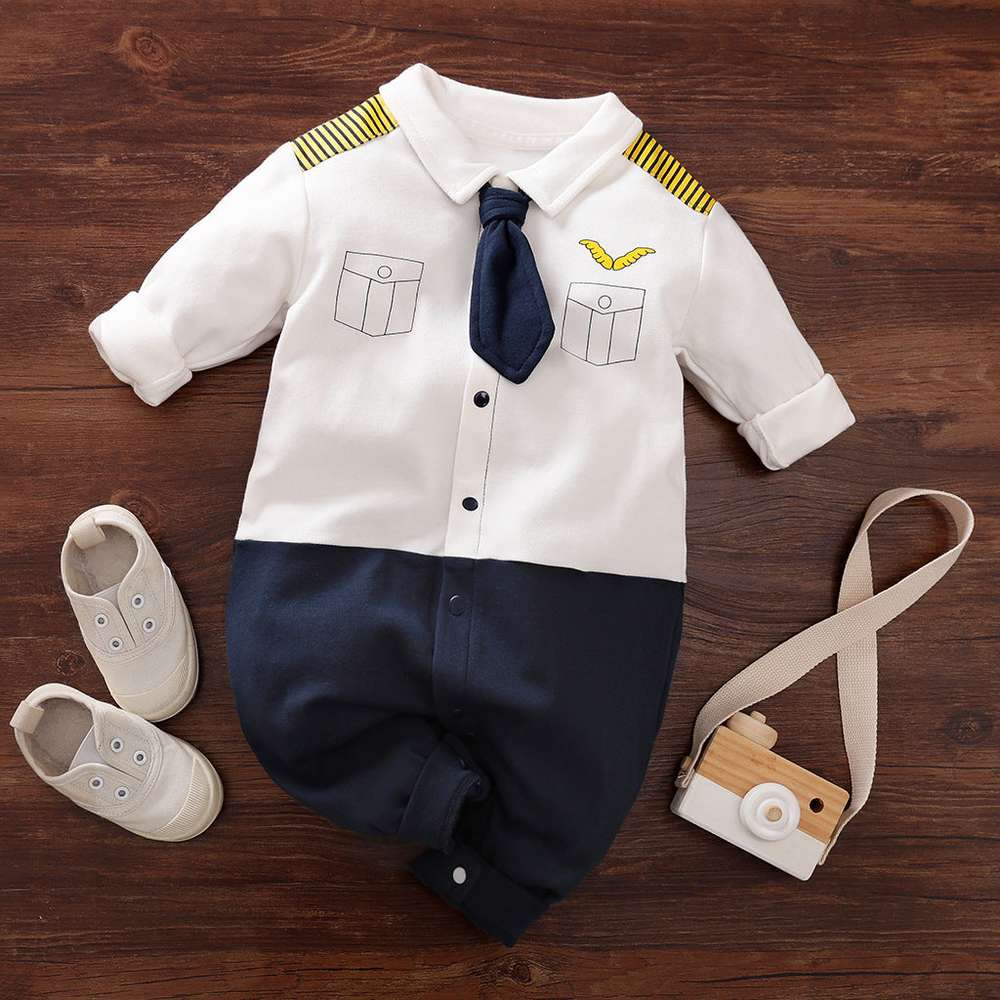 Gentleman's Baby Clothes Long-sleeved One-piece - Minihomy