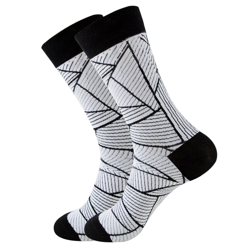 Striped Square Tube Socks for Men and Women