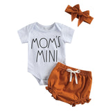 Newborn Baby Clothes Set Short Sleeve Romper Tops Bow Shorts