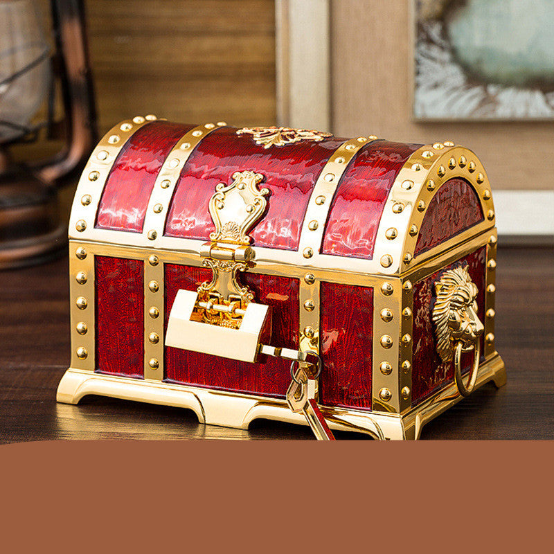 European Style Retro Metal Craft With Lock Jewelry Box