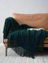 Jacquard Knitted Bed Tail Towel Autumn Winter Blanket - Minihomy