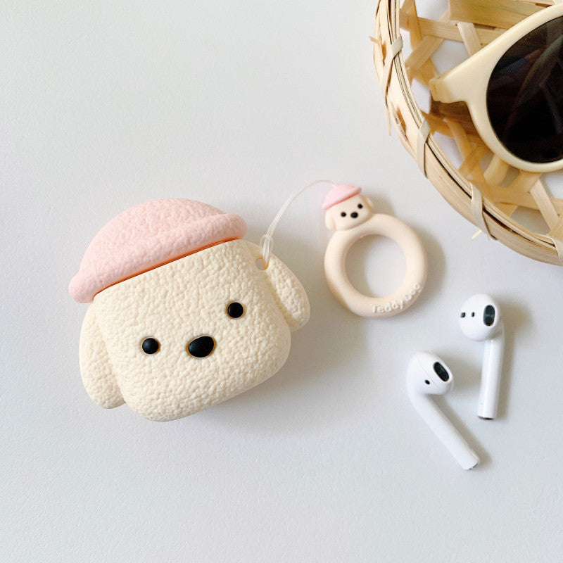 Cartoon Hat Dog Suitable For Apple Airpods Headset Protective Case