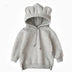 Cartoon Solid Color T-shirt Sweater Fleece Long-sleeved Hooded Children's T-shirt - Minihomy