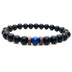 Beaded 8mm Black Volcanic Stone Buddha Bead Bracelet - Minihomy