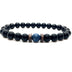 Beaded 8mm Black Volcanic Stone Buddha Bead Bracelet - Minihomy