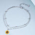 925 Sterling Silver Sunflower Layered Anklets for Girls Women - Minihomy