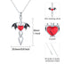 Bat Cross Pendant Necklace With Rosy Crystal Jewelry Gift For Women