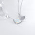 925 Sterling Silver Nature Ginkgo Opal Leaf Pendant Necklace Jewelry - Minihomy